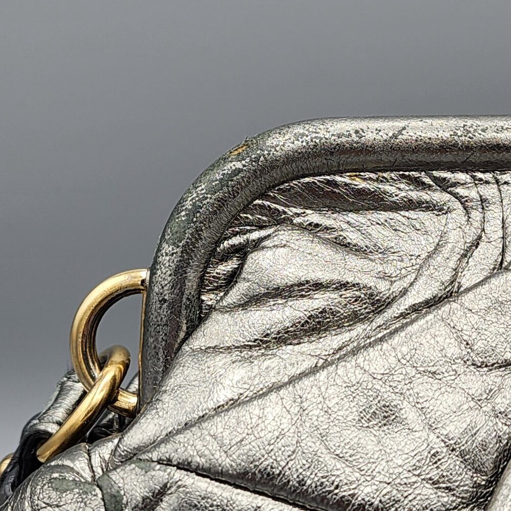 MARC JACOBS Collection Patchwork Metallic Leather Little Stam Bag in Silver - Picture 10 of 16